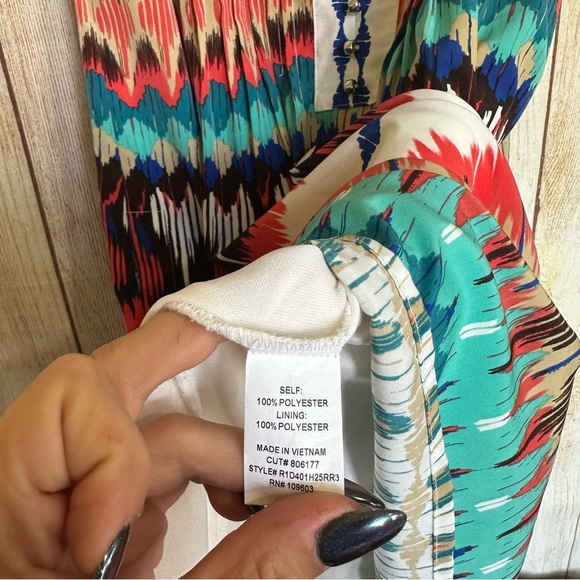 Rabbit Designs Aztec Tribal Colorful Midi Dress - Picture 5 of 8